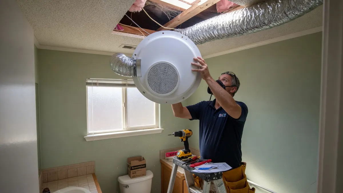 Photorealistic home improvement photo for Bathroom Exhaust Fans in Sacramento: Costs, Venting, Permits, and Mold Prevention