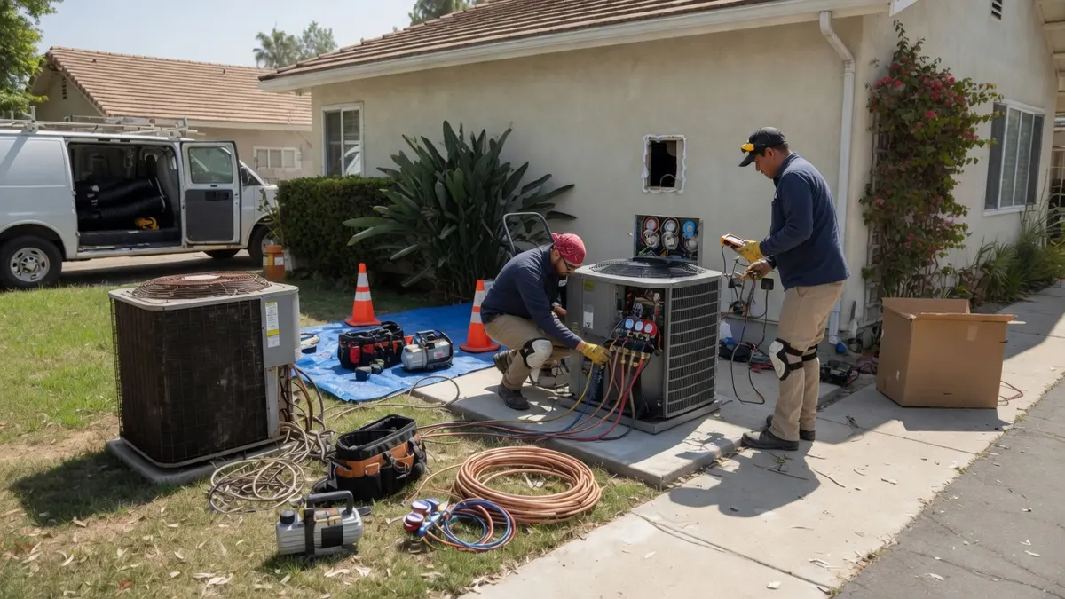 Photorealistic home improvement photo for Davis Heat Pump Conversions: Comfort, Noise, and Panel Planning