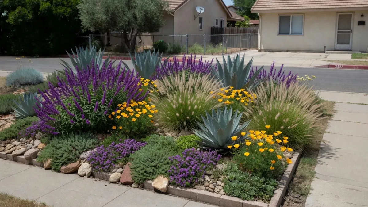Photorealistic home improvement photo for Davis Low-Water Landscape Refreshes That Still Feel Lush