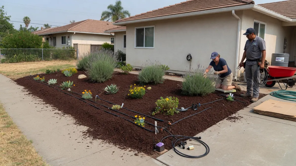 Photorealistic home improvement photo for Drought-Tolerant Landscaping in Sacramento: Costs, Irrigation, Rebates, and Contractor Scope