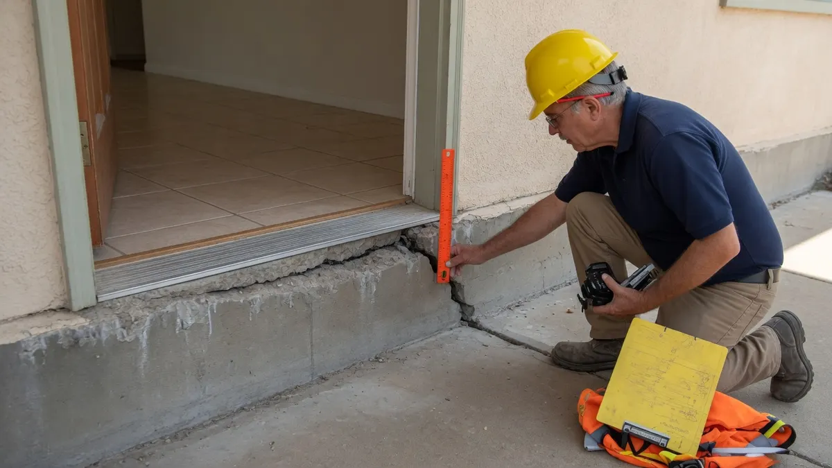 Photorealistic home improvement photo for Elk Grove Slab Crack Warning Signs: Flooring Gaps, Sticky Doors, and Drainage Clues
