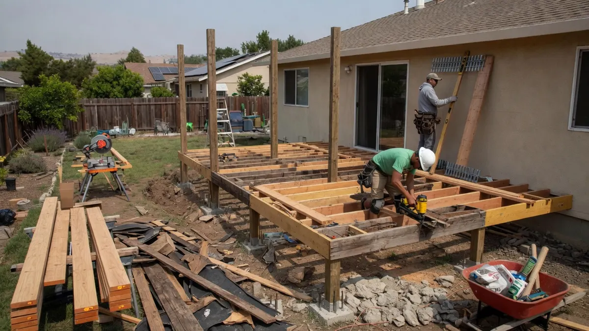 Photorealistic home improvement photo for Fair Oaks Deck Repairs and Rebuilds for Sloped Lots