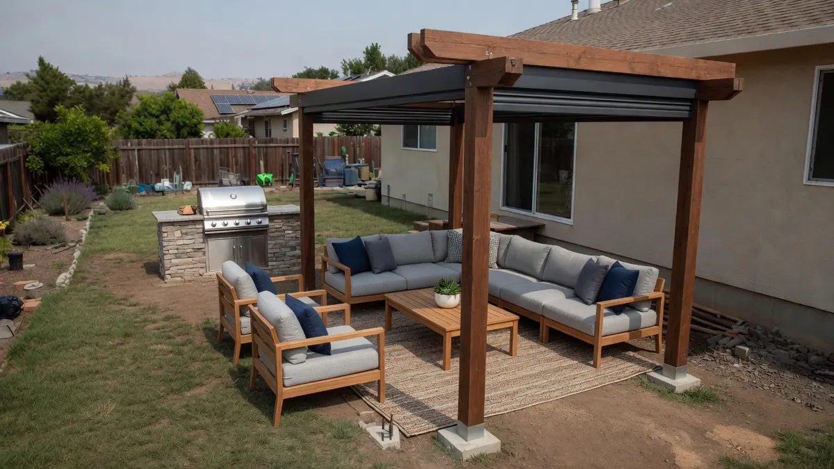 Photorealistic home improvement photo for Folsom Outdoor Living Upgrades for Hot Afternoons and Cool Evenings