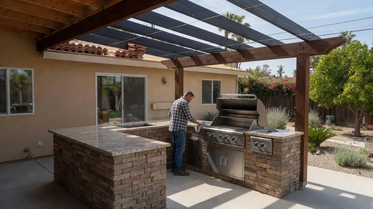 Photorealistic home improvement photo for Granite Bay Outdoor Kitchen Costs Beyond the Grill