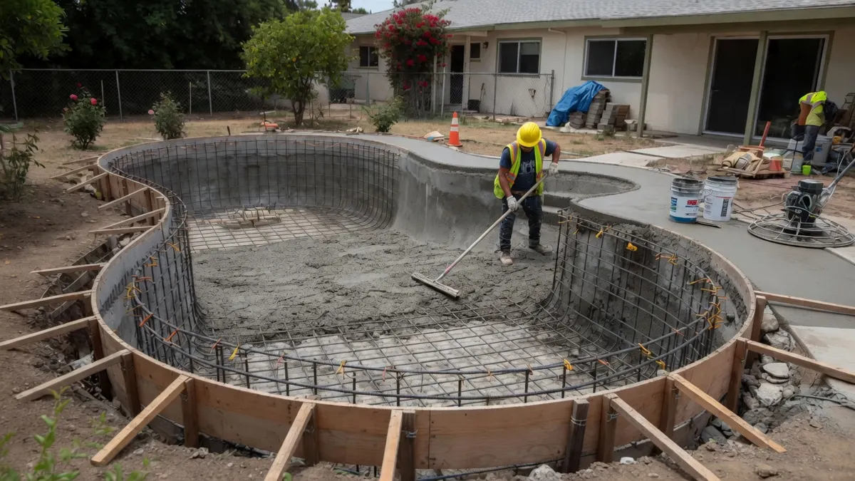 Photorealistic home improvement photo for Granite Bay Pool Deck Safety: Resurfacing, Drainage, and Slip-Resistant Choices