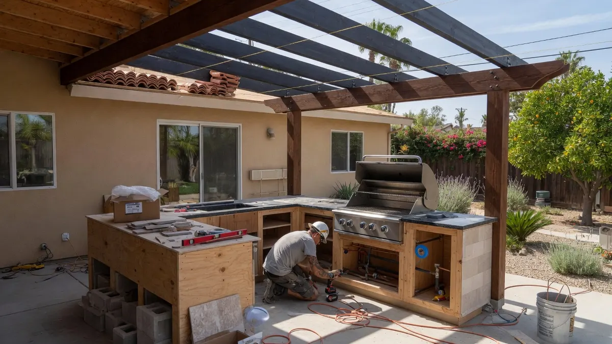 Photorealistic home improvement photo for Outdoor Kitchen Cost in Sacramento: What Homeowners Are Actually Spending in 2026