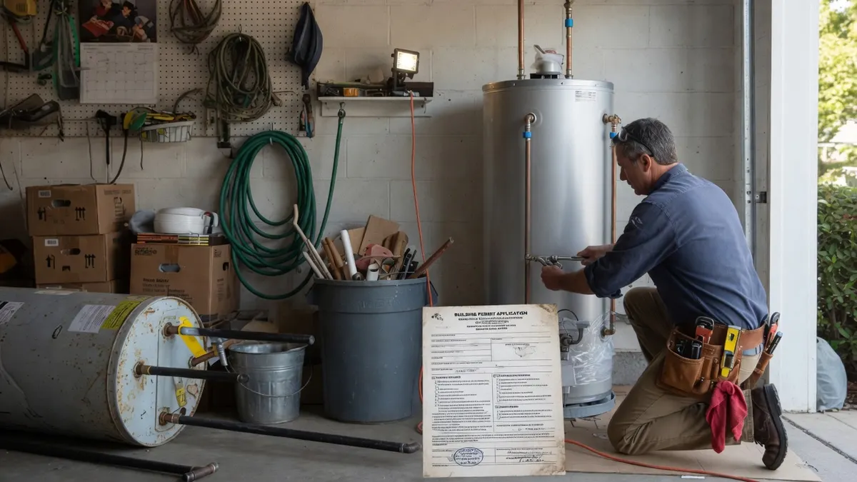 Photorealistic home improvement photo for Rancho Cordova Water Heater Permits: A Rush-Replacement Checklist