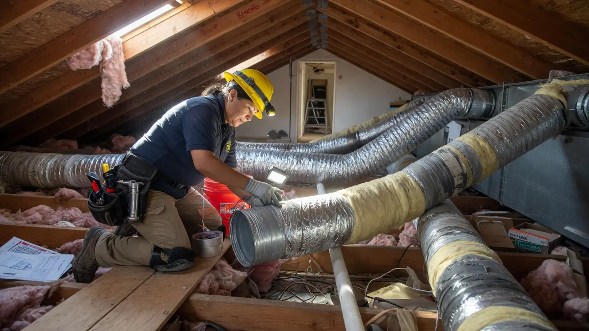 Photorealistic home improvement photo for Roseville Ductwork Replacement and Sealing Costs: Comfort, Leaks, and Rebates