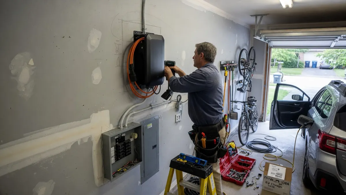 Photorealistic home improvement photo for Roseville EV Charger Installs: Panel Upgrades & Utility Coordination