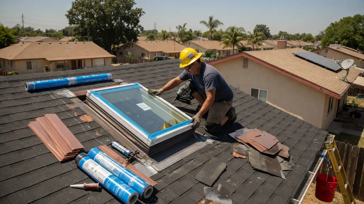 Photorealistic home improvement photo for Sacramento Skylight Replacement Cost Guide: Leaks, Heat Gain, Flashing, and Roofing Timing