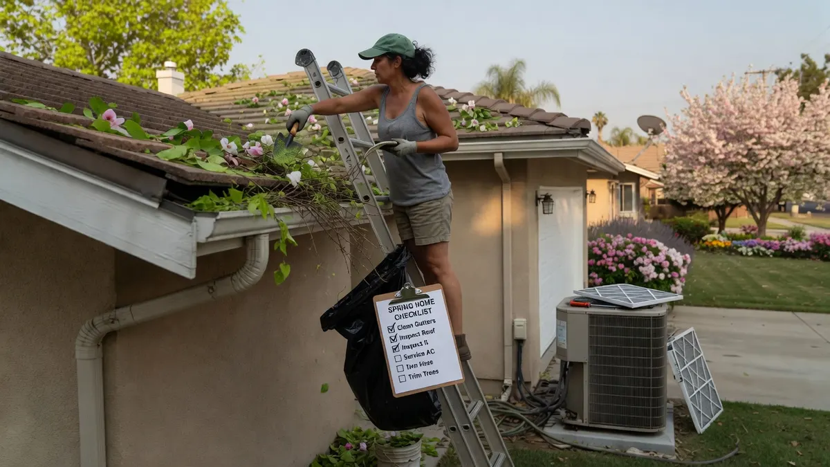 Photorealistic home improvement photo for Spring Home Maintenance Checklist for Sacramento Homeowners (2026)