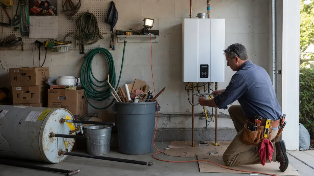 Photorealistic home improvement photo for Water Heater Replacement Sacramento Cost Guide | Tank vs Tankless