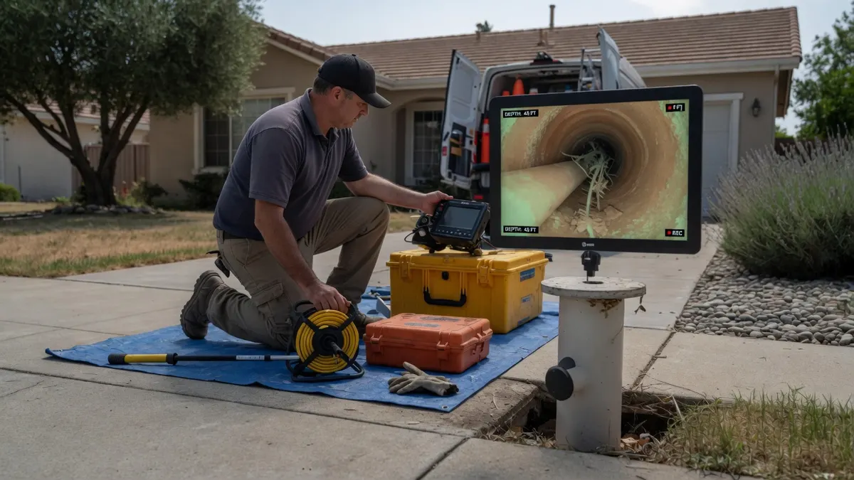 Photorealistic home improvement photo for West Sacramento Sewer Line Problems: When to Camera the Line